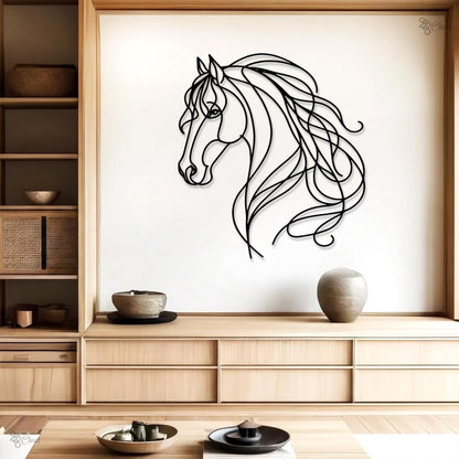 Personalized Horse Wall Art, Custom Horse Line Art Minimalist Decor Equestrian Gift