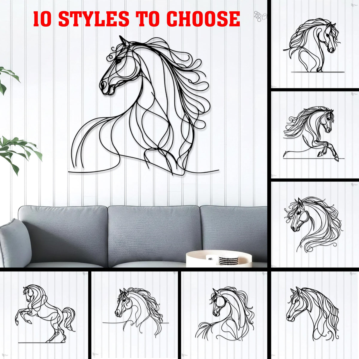 Personalized Horse Wall Art, Custom Horse Line Art Minimalist Decor Equestrian Gift