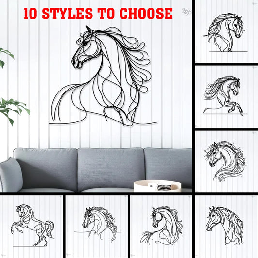 Personalized Horse Wall Art, Custom Horse Line Art Minimalist Decor Equestrian Gift