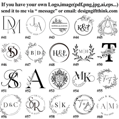 Initial wax seal stamp kit for wedding , Custom wax stamp kit for wedding gift , Personalized wax seal kit , Custom letter wax seal stamp