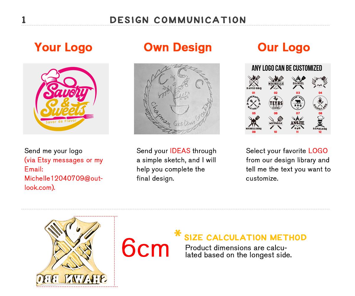 Knife and fork theme logo seal branding iron,Personalized BBQ Branding Iron. Gift for dad.