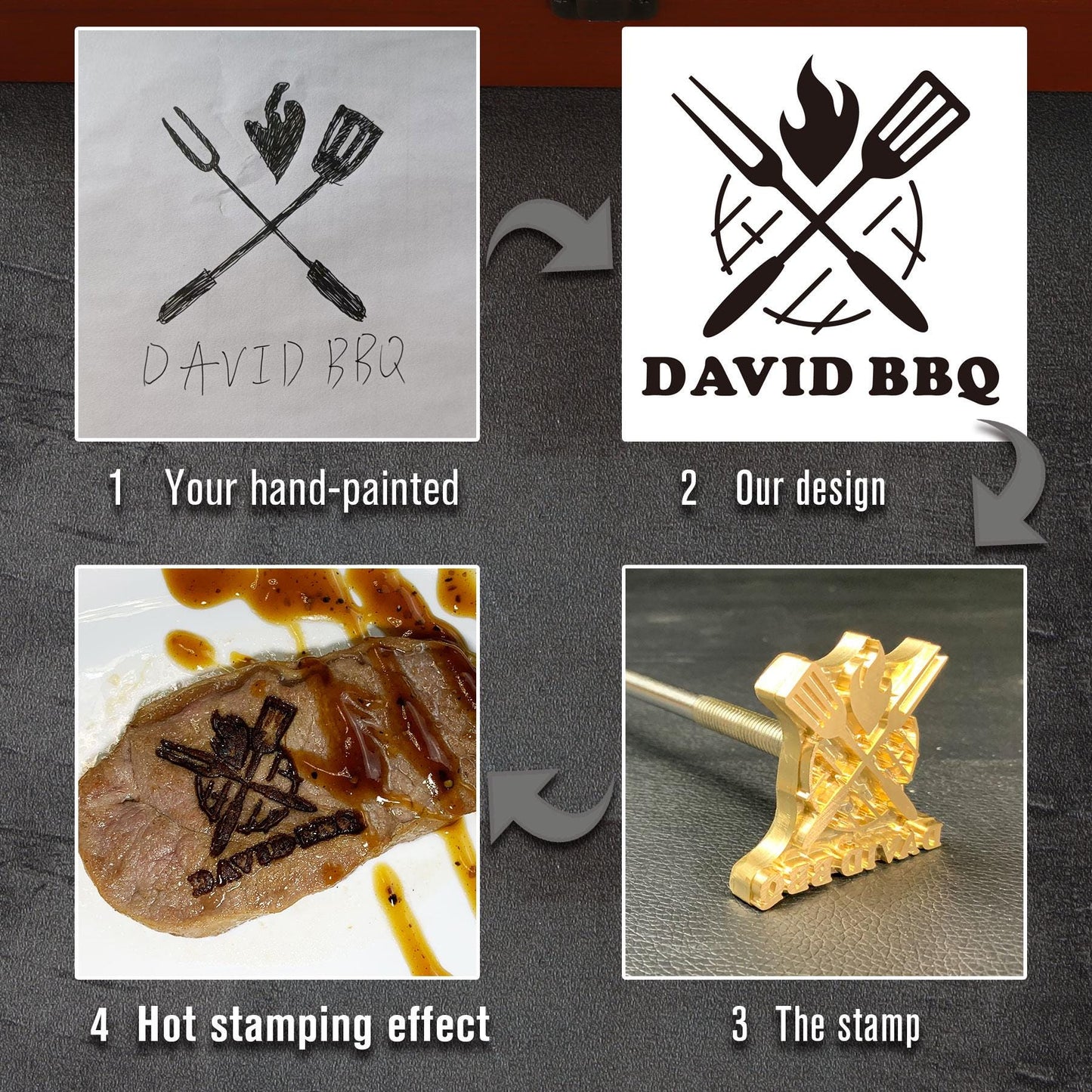 Custom branding iron for steak,Electric Burger burning stamp.