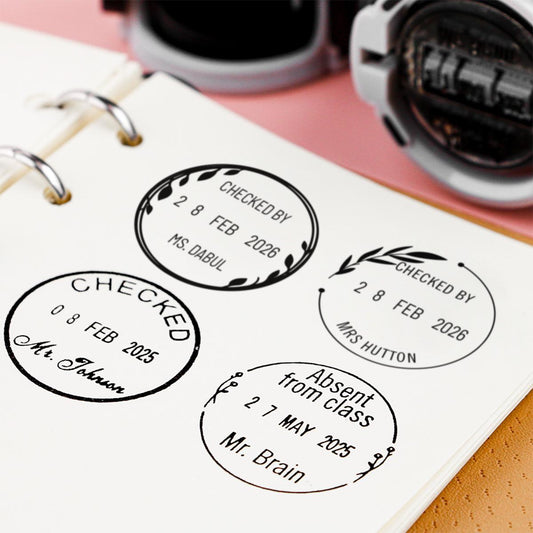 Adjustable Date Stamp with Custom Text, Self Inking Stamp, Personalized Date Stamp, Planner Stamp, Custom Date Stamp