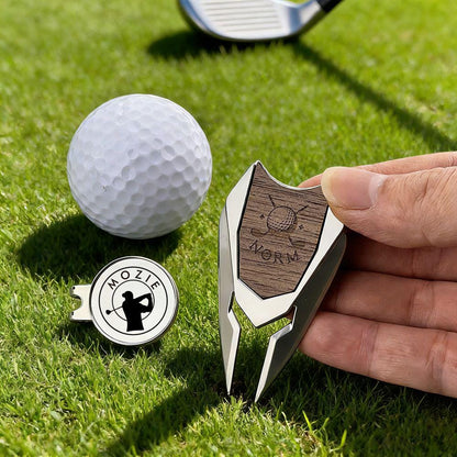 Golf Hat Clip and Ball Marker Set Custom, Custom Golf Divot Repair Tool, Personalized Golf Divot Repair Tool, Custom Text Golf Accessory