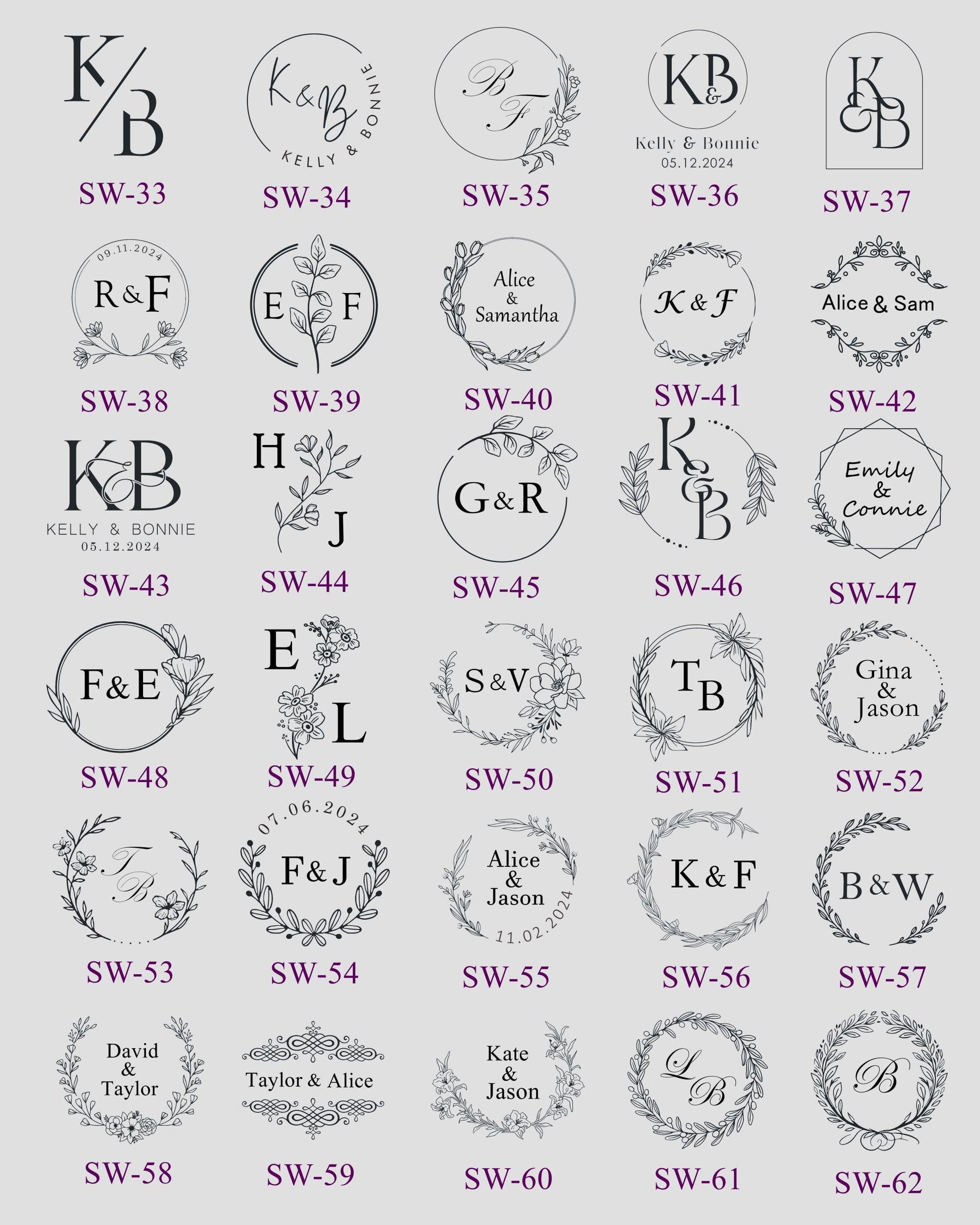 Custom Wedding Invitation Self-Adhesive Wax Seals: Wax Seal Stickers, Monogram Wax Seal Stickers