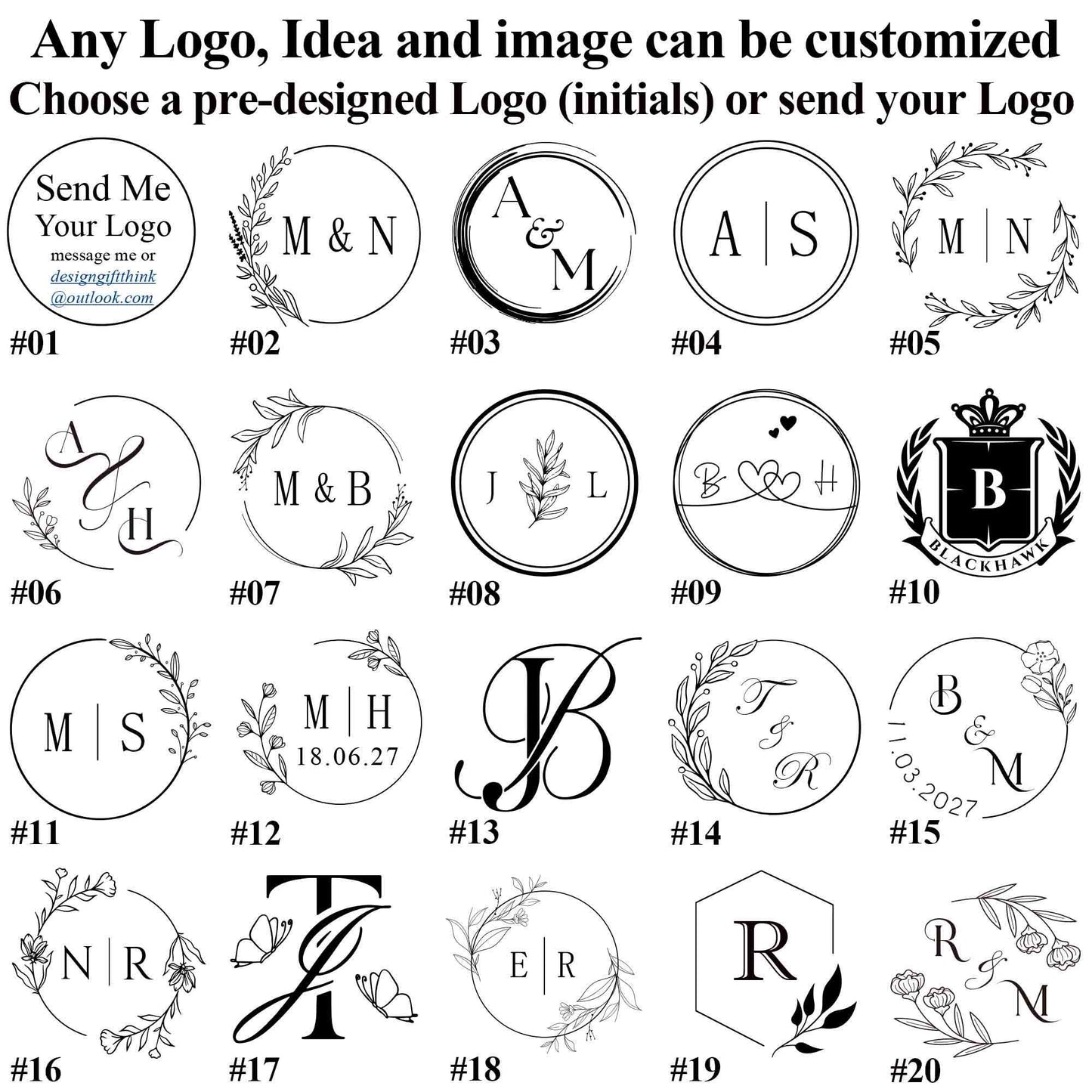Customized Wax Seal Stamp Kit for Wedding, Custom Couples Wedding Wax Stamp Set, Personalized Initials Wax Seal Set, Wax Seal Kit for Gift
