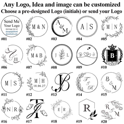 Customized Wax Seal Stamp Kit for Wedding, Custom Couples Wedding Wax Stamp Set, Personalized Initials Wax Seal Set, Wax Seal Kit for Gift