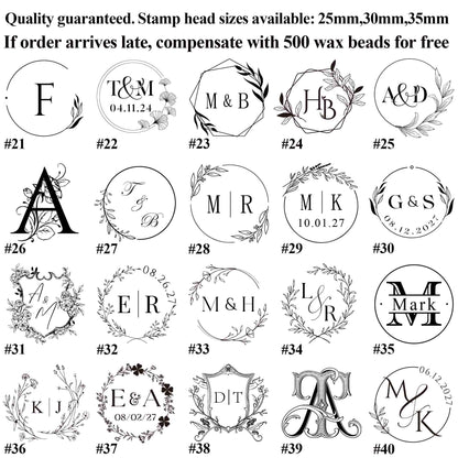 Zodiac Rose Custom Wax Seal Stamp Kit, Send Proof, Custom Any Logo Wax Seal, Personalized Wax Seal Kit for Gift, Wedding Wax Stamp Kit
