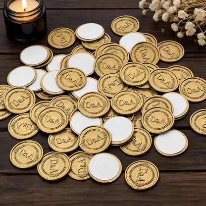 Custom Wedding Invitation Self-Adhesive Wax Seals: Wax Seal Stickers, Monogram Wax Seal Stickers