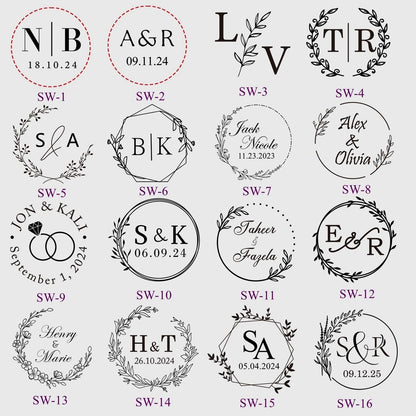 Custom Wedding Invitation Self-Adhesive Wax Seals: Wax Seal Stickers, Monogram Wax Seal Stickers