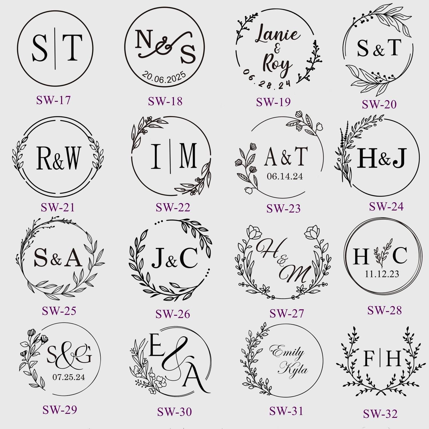 Wedding Invitation Self-Adhesive Wax Seals Stickers, Custom Wax Seal Stickers, Personalized Wax Seals, Monogram Wax Seal Stickers