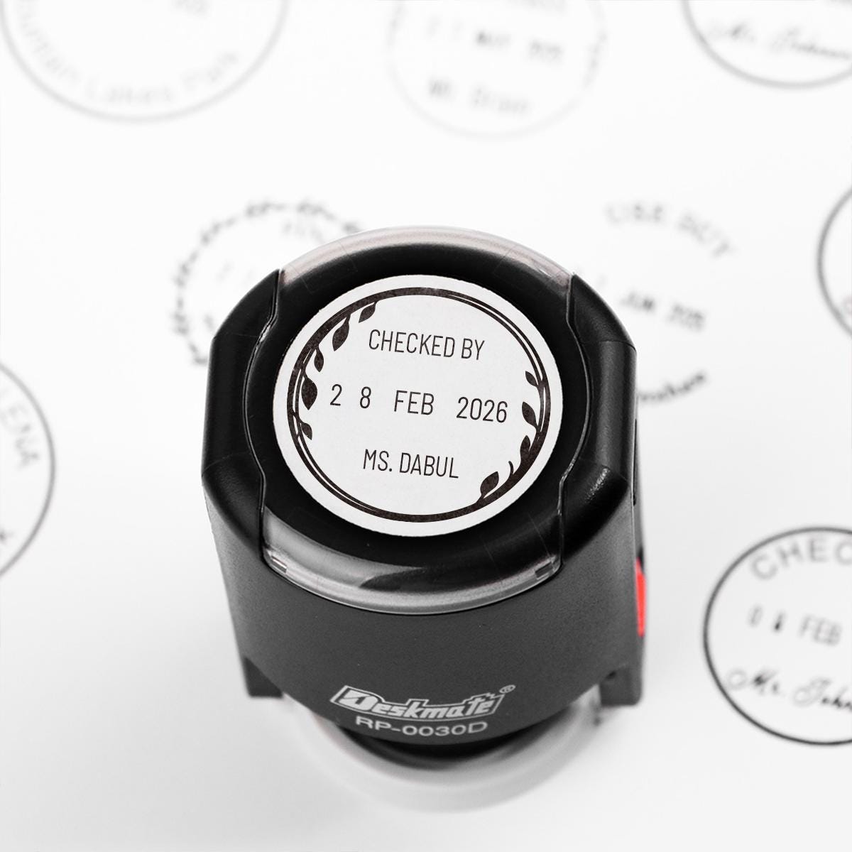 Personalized Date Stamp, Custom Text, Office & Teacher Use, Adjustable Date Stamp, Date and Name Stamps, Customize Teacher Gift