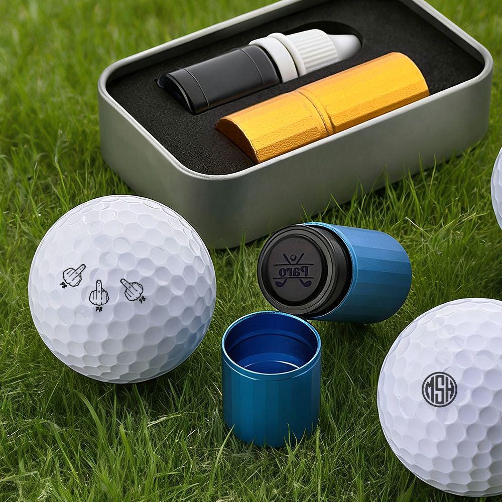 Custom Golf Ball Stamp, Self-Inking Waterproof Golf Ball Stamper, Golf Ball Marker Tools, Father's Day Christmas Golf Gift