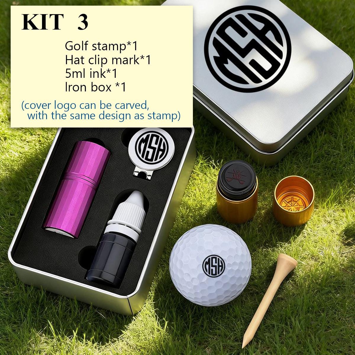 Custom Golf Ball Stamp, Self-Inking Waterproof Golf Ball Stamper, Golf Ball Marker Tools, Father's Day Christmas Golf Gift