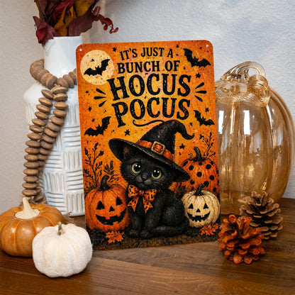 Hocus Pocus Sign, Halloween Metal Sign, Cute Halloween Decor, Spooky Cute Decor, Witch Decor, Halloween Wall Art, Trick Or Treat