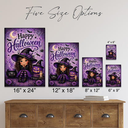 Happy Halloween Sign, Cute Witch Sign, Girl Witch Decor, Halloween Metal Sign, Cute Halloween Decor, Witch Wall Art, Halloween Porch Sign