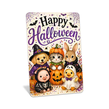 Animal Costume Sign, Cute Halloween Sign, Kids Halloween Decor, Halloween Metal Sign, Spooky Cute Decor, Whimsical Halloween Art