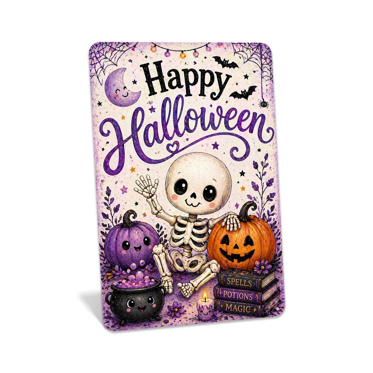 Happy Halloween Sign, Cute Halloween Decor, Halloween Metal Sign, Spooky Cute Decor, Fall Halloween Decor, October Decor, Spooky Season