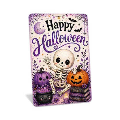 Happy Halloween Sign, Cute Halloween Decor, Halloween Metal Sign, Spooky Cute Decor, Fall Halloween Decor, October Decor, Spooky Season