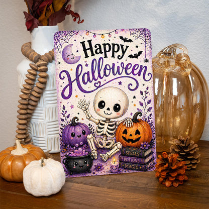 Happy Halloween Sign, Cute Halloween Decor, Halloween Metal Sign, Spooky Cute Decor, Fall Halloween Decor, October Decor, Spooky Season