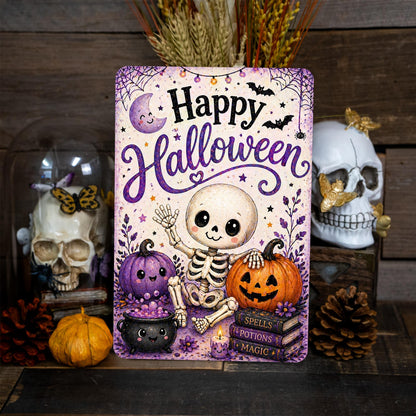 Happy Halloween Sign, Cute Halloween Decor, Halloween Metal Sign, Spooky Cute Decor, Fall Halloween Decor, October Decor, Spooky Season
