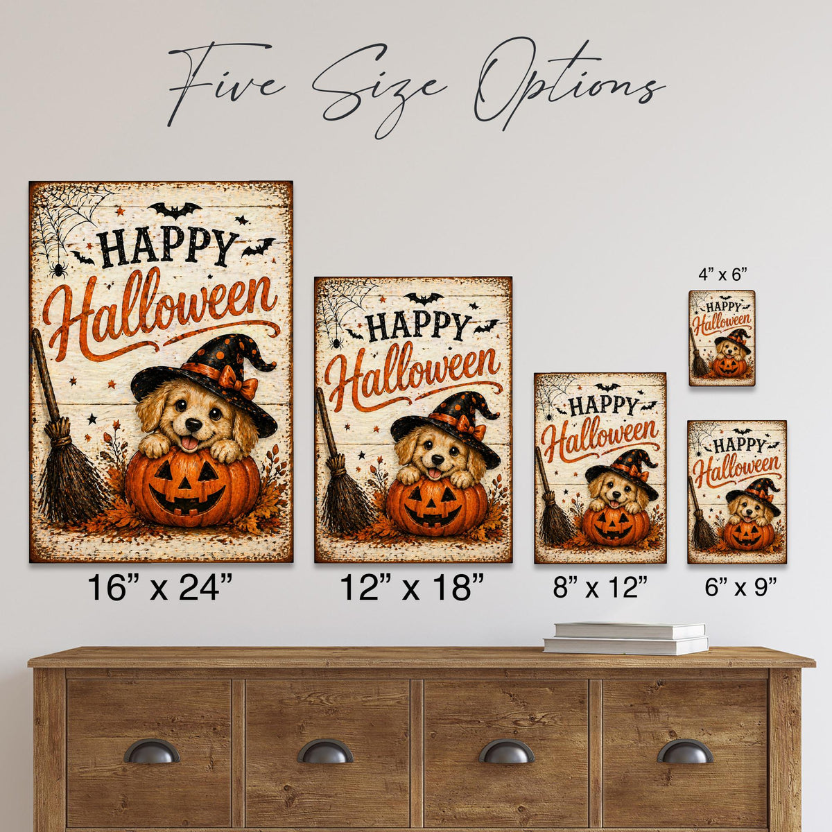 Happy Halloween Sign, Puppy Halloween Sign, Dog Halloween Decor, Cute Puppy Sign, Halloween Metal Sign, Spooky Cute Decor, Pumpkin Decor
