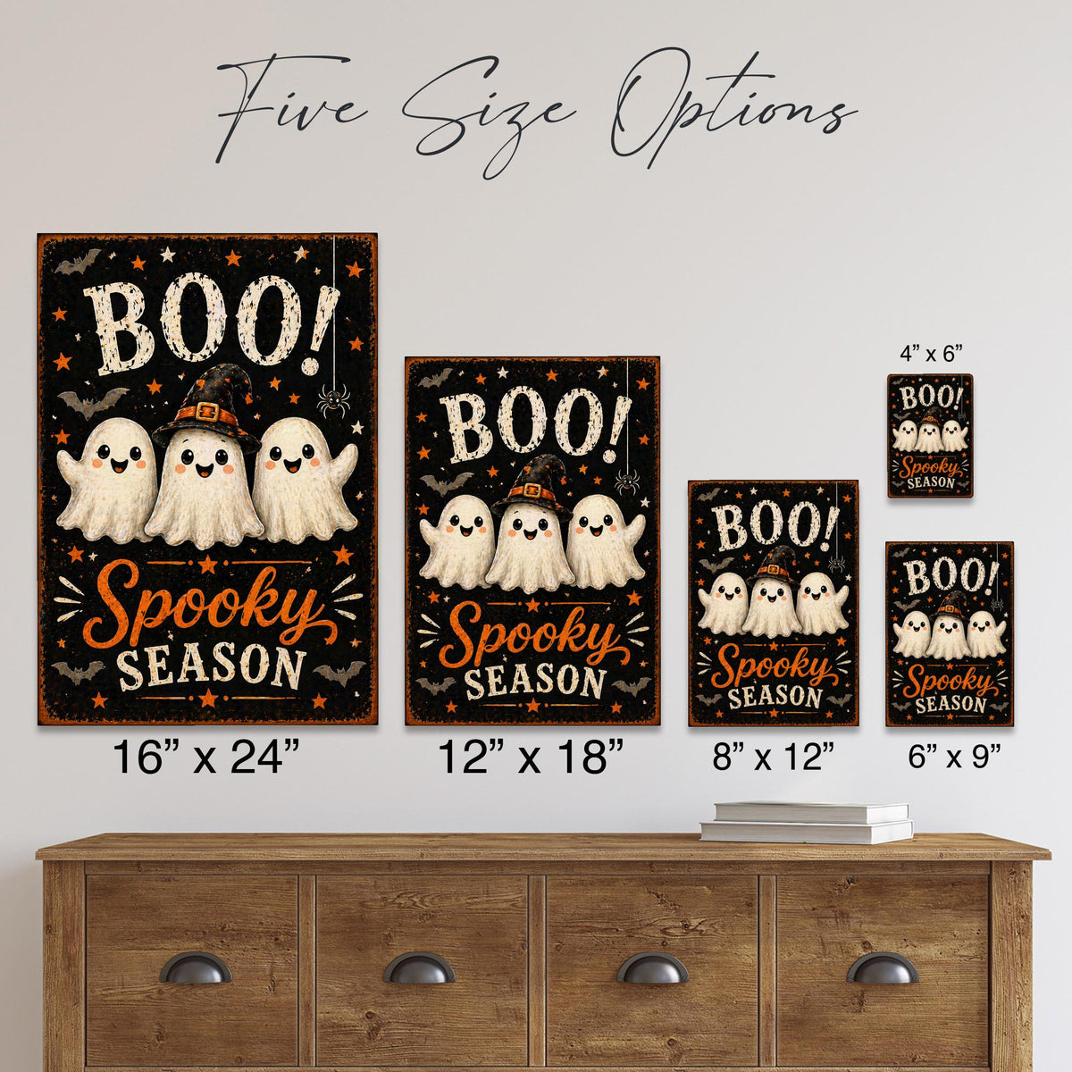 Boo Spooky Season Sign, Cute Ghost Sign, Halloween Metal Sign, Cute Halloween Decor, Spooky Cute Decor, Ghost Wall Art, Boo Sign Decor