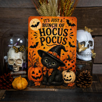 Hocus Pocus Sign, Halloween Metal Sign, Cute Halloween Decor, Spooky Cute Decor, Witch Decor, Halloween Wall Art, Trick Or Treat