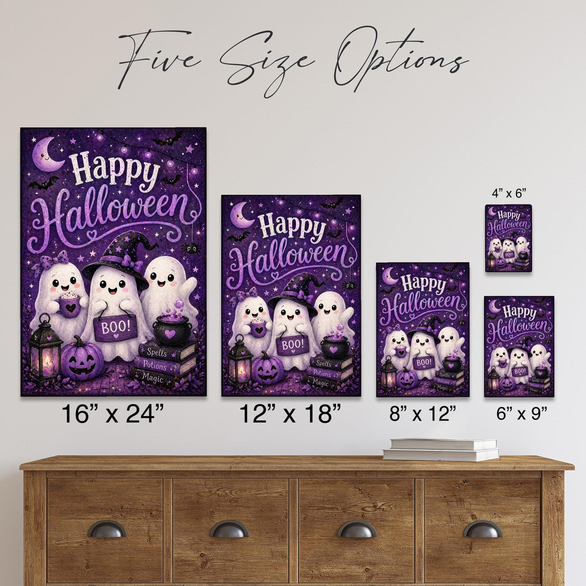 Happy Halloween Sign, Cute Ghost Sign, Halloween Metal Sign, Spooky Cute Decor, Ghost Wall Art, Trick Or Treat, Boo Sign Decor, Kids Art
