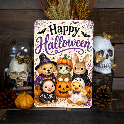 Animal Costume Sign, Cute Halloween Sign, Kids Halloween Decor, Halloween Metal Sign, Spooky Cute Decor, Whimsical Halloween Art
