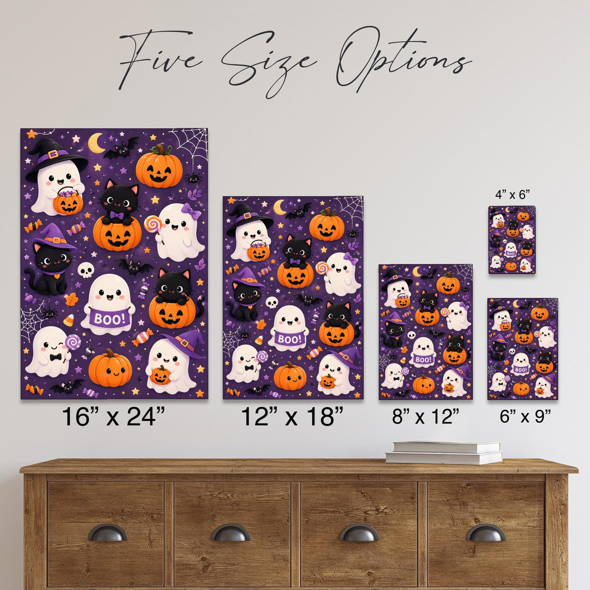 Halloween Metal Sign, Cute Halloween Decor, Ghost Pumpkin Cat Sign, Spooky Cute Decor, Halloween Wall Art, Seasonal Wall Art, Holiday Decor