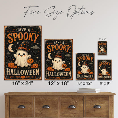 Have A Spooky Halloween Sign, Cute Ghost Sign, Halloween Metal Sign, Cute Halloween Decor, Spooky Cute Decor, Ghost Wall Art, Trick Or Treat