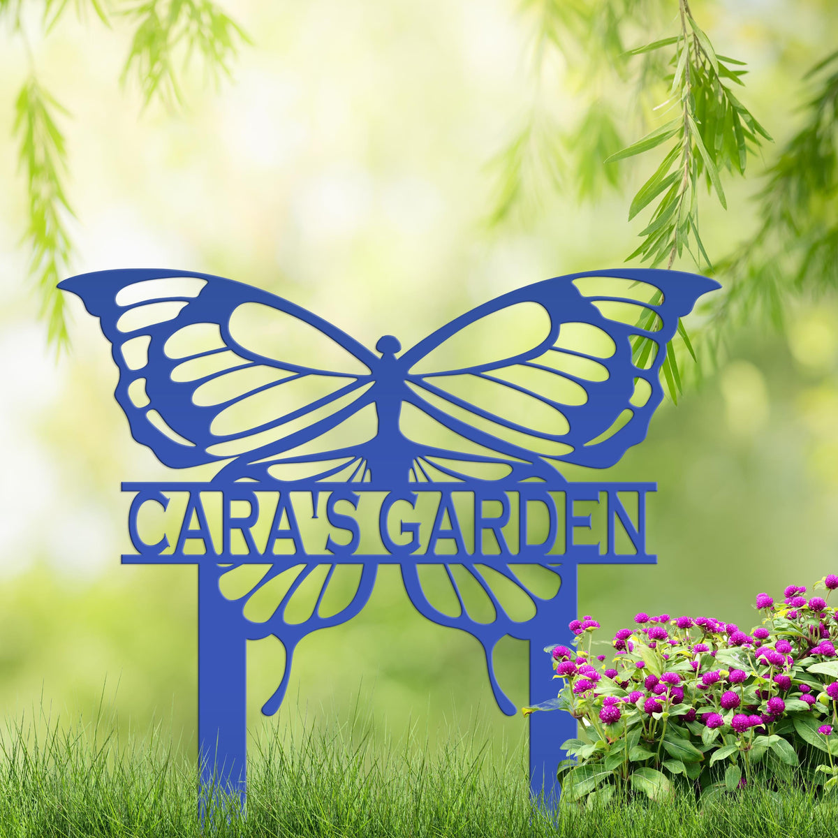 Personalized Butterfly Metal Yard Stake Sign