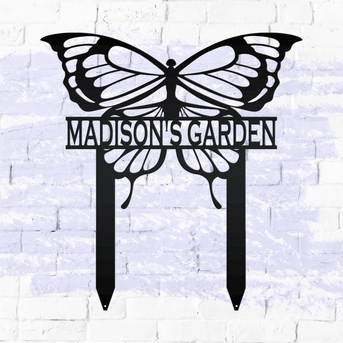 Personalized Butterfly Metal Yard Stake Sign