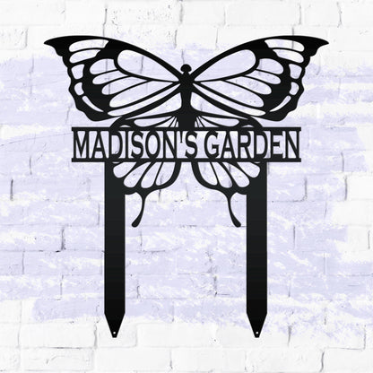 Personalized Butterfly Metal Yard Stake Sign