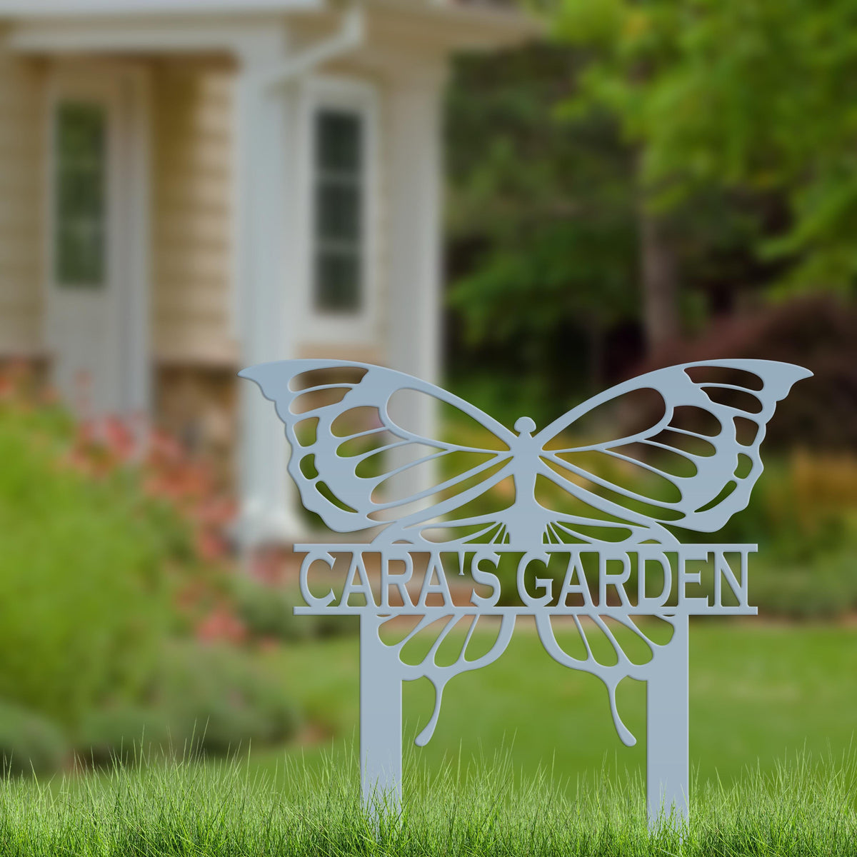 Personalized Butterfly Metal Yard Stake Sign