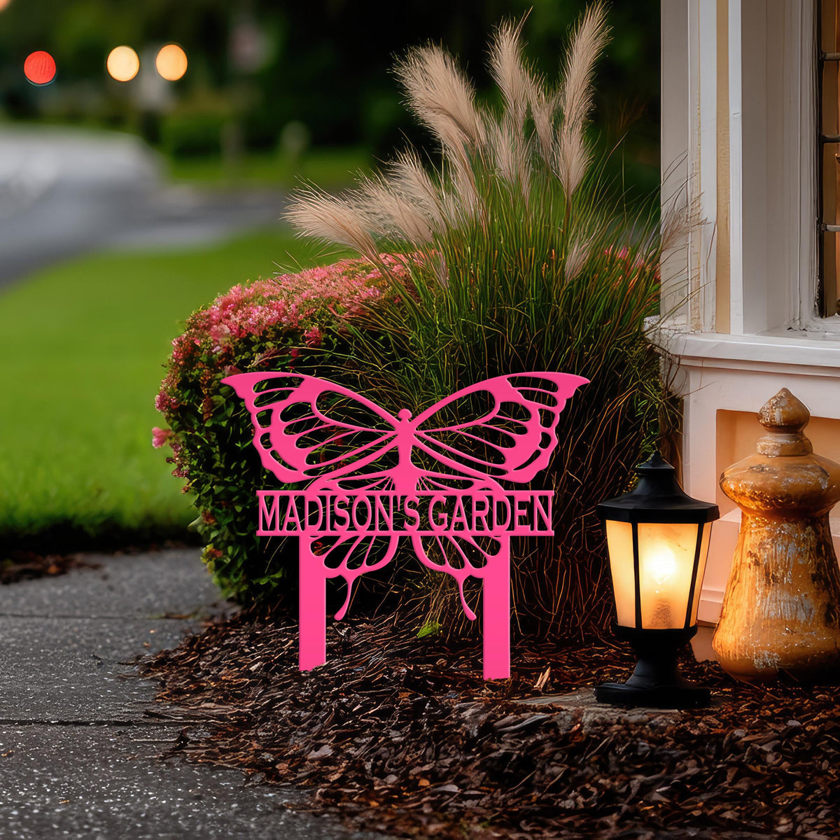 Personalized Butterfly Metal Yard Stake Sign