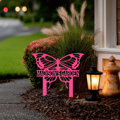 Personalized Butterfly Metal Yard Stake Sign