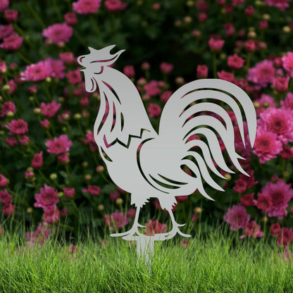Assorted Chicken Garden Metal Yard Stakes