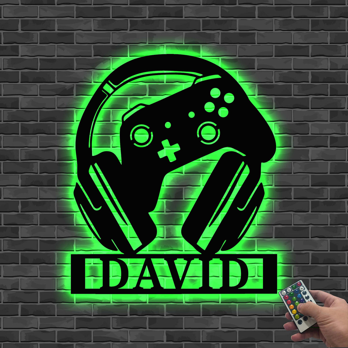 Custom Gamer Sign Led Lights, Personalized Gaming Wall Art with Headset, Gamer Gift Sign, Dad Gift