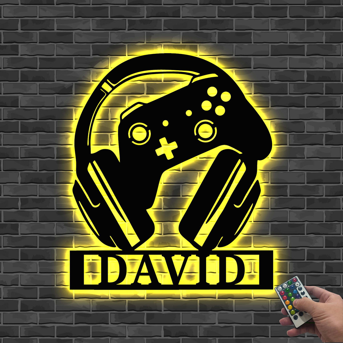 Custom Gamer Sign Led Lights, Personalized Gaming Wall Art with Headset, Gamer Gift Sign, Dad Gift
