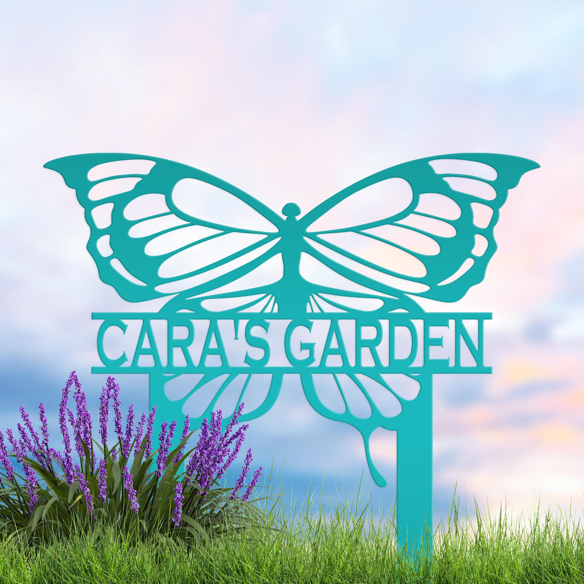 Personalized Butterfly Metal Yard Stake Sign