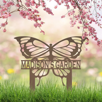 Personalized Butterfly Metal Yard Stake Sign