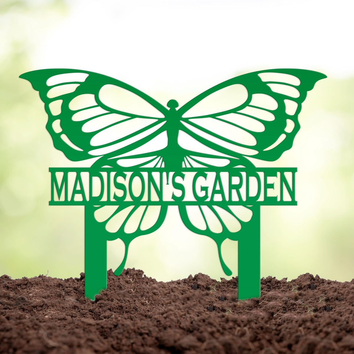 Personalized Butterfly Metal Yard Stake Sign