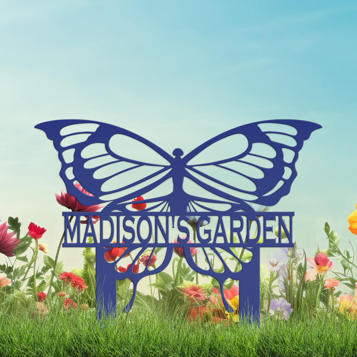 Personalized Butterfly Metal Yard Stake Sign