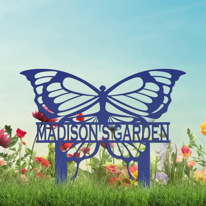 Personalized Butterfly Metal Yard Stake Sign
