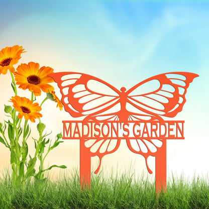Personalized Butterfly Metal Yard Stake Sign