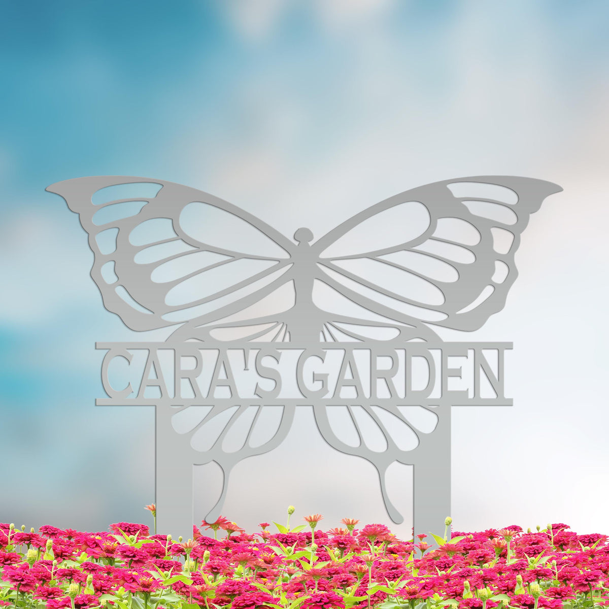 Personalized Butterfly Metal Yard Stake Sign