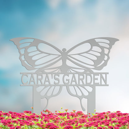 Personalized Butterfly Metal Yard Stake Sign
