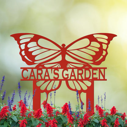 Personalized Butterfly Metal Yard Stake Sign